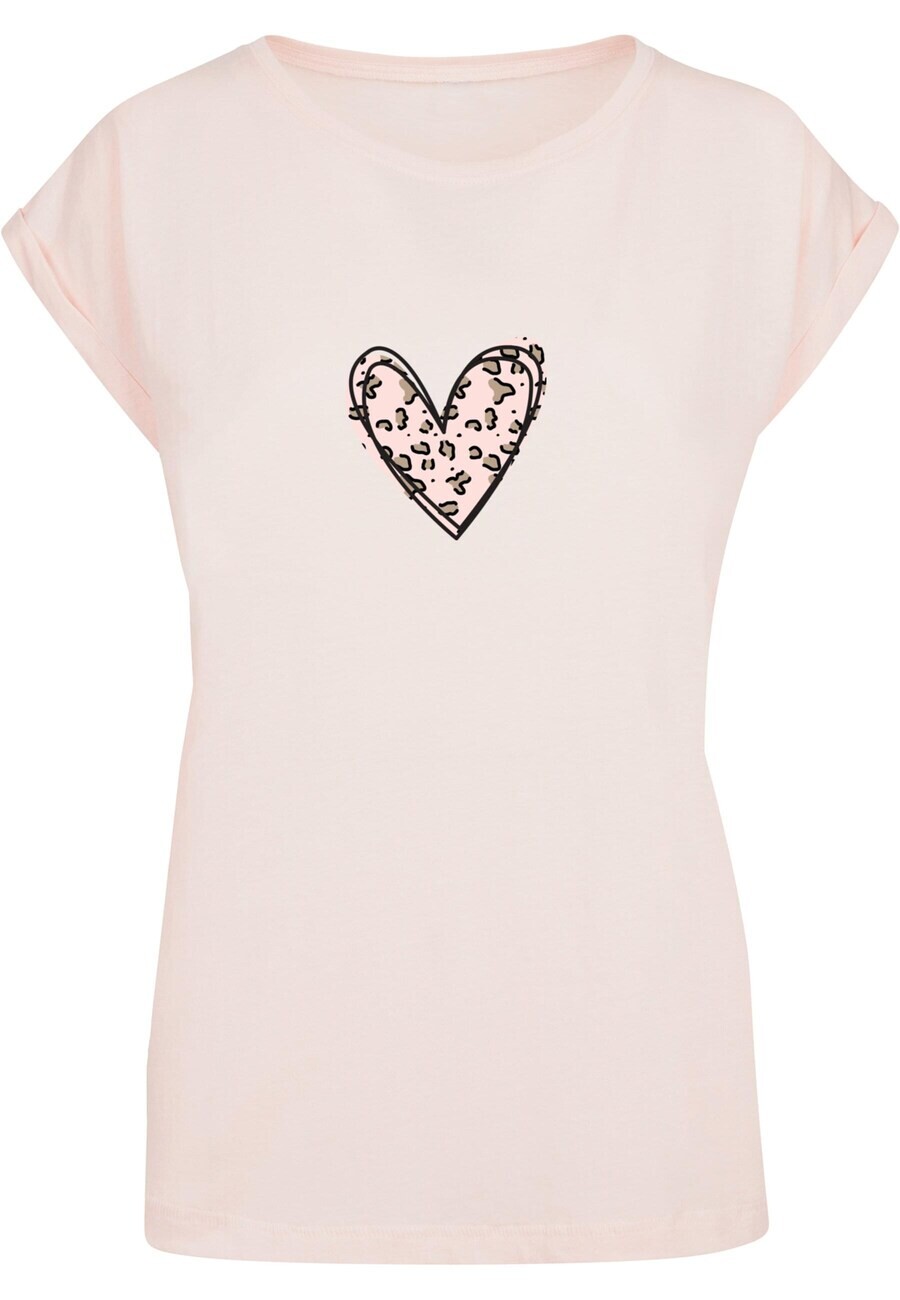 

Футболка Merchcode Shirt Valentines Day - Leopard Heart, пастельный розовый