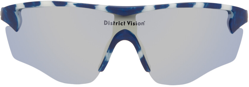 

Солнцезащитные очки-гонщики «Junya» темно-синего и белого цвета District Vision