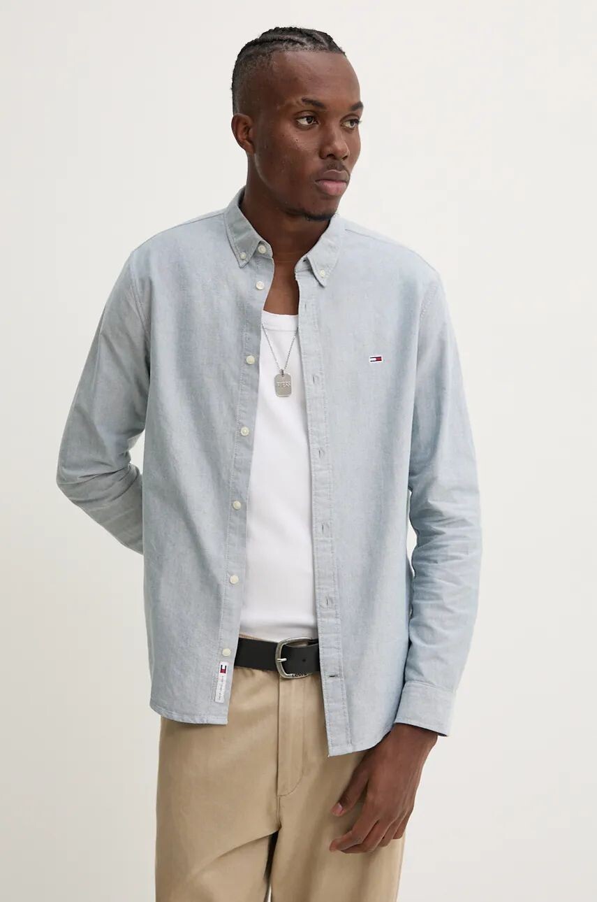 

Хлопковая рубашка Tommy Jeans, синий