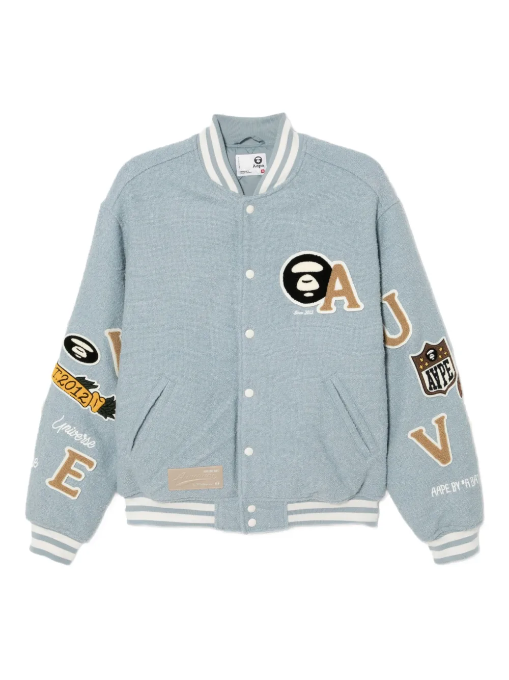 

Куртка с вышитым логотипом AAPE BY *A BATHING APE, синий