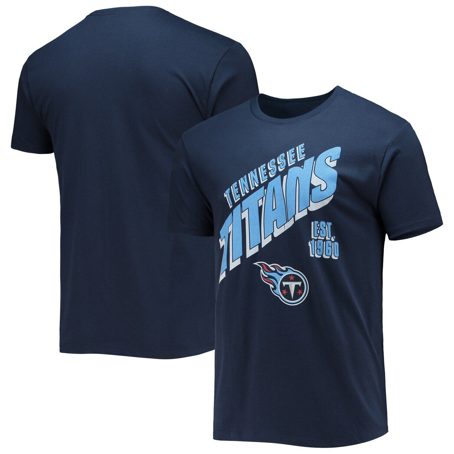 

Мужская темно-синяя футболка с наклоном Tennessee Titans Junk Food, Синий, Мужская темно-синяя футболка с наклоном Tennessee Titans Junk Food