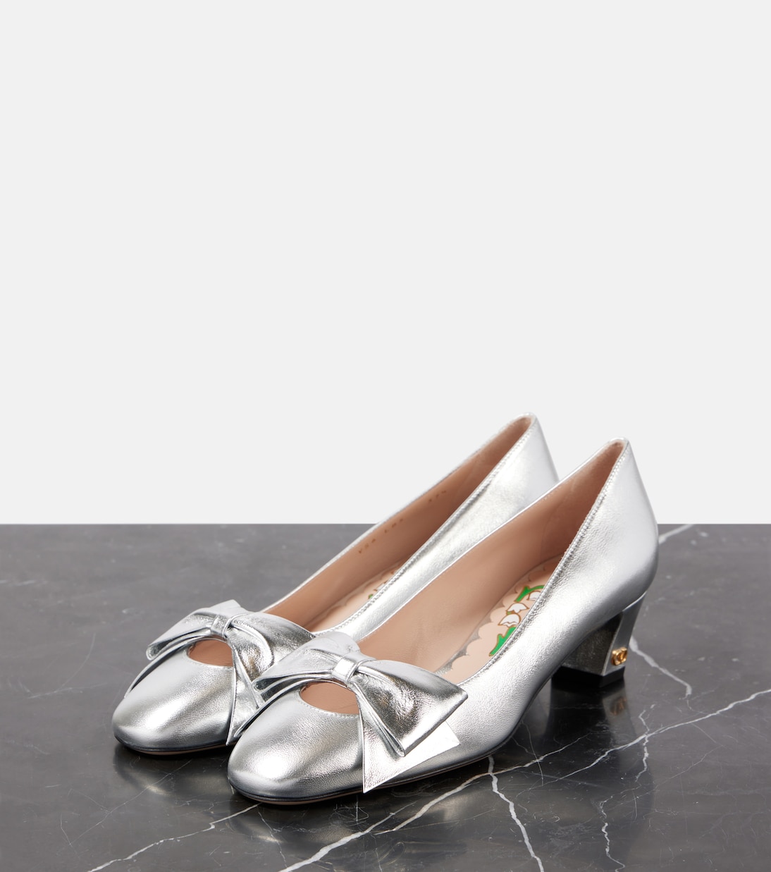Туфли Bowow 45 из металлизированной кожи Valentino Garavani, серебряный — фото 4