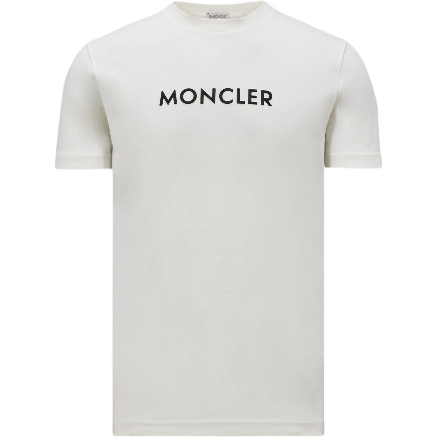 

Футболка с круглым вырезом и детальным логотипом Moncler, белый