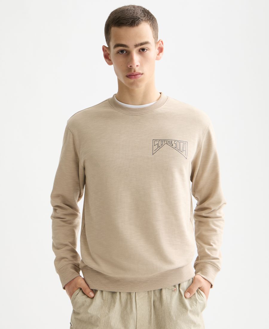 

Мужская толстовка с круглым вырезом и логотипом SCOTCH & SODA, Plaza Taupe