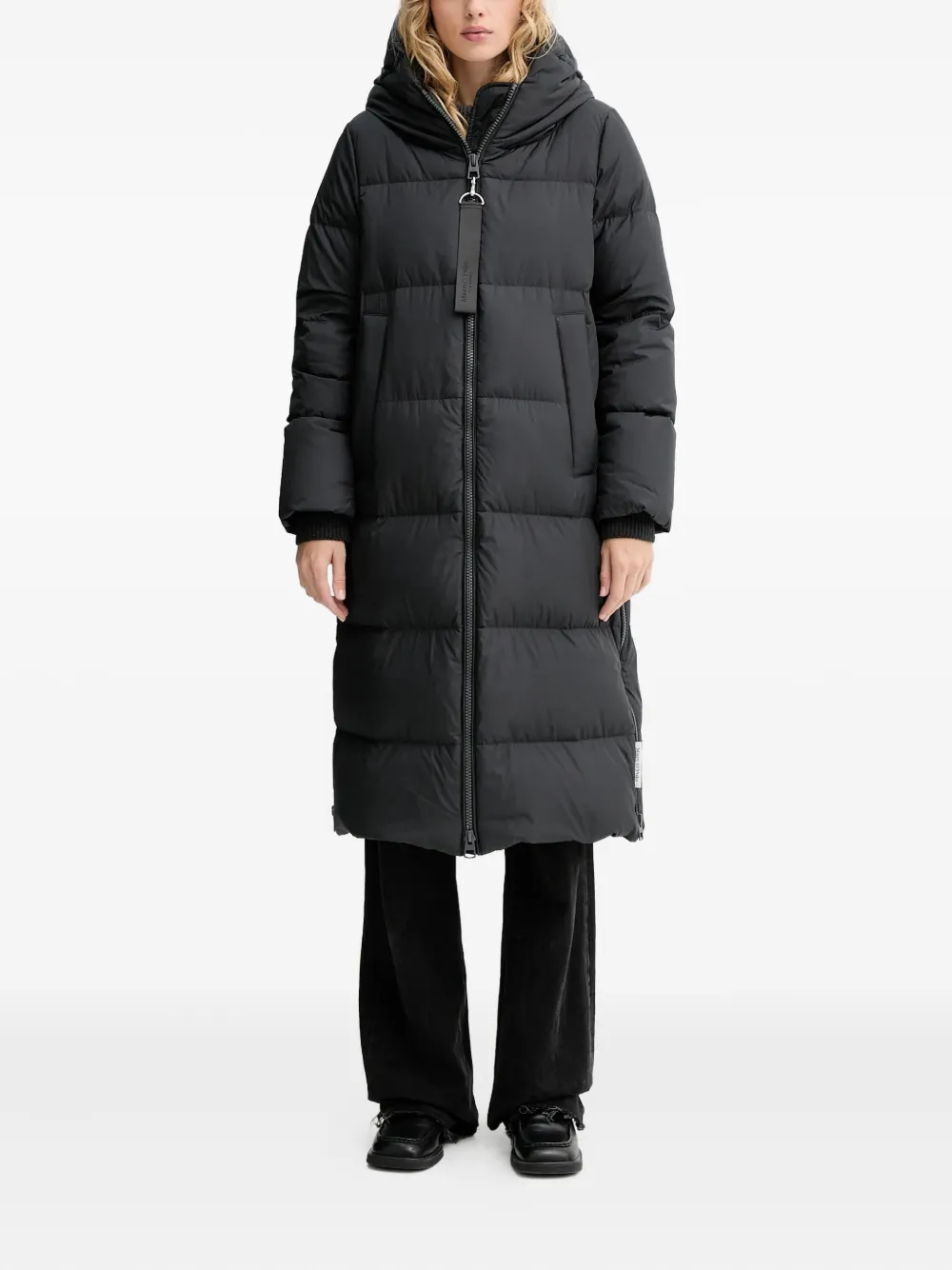 

Стеганое пальто с капюшоном Marc O'Polo, черный