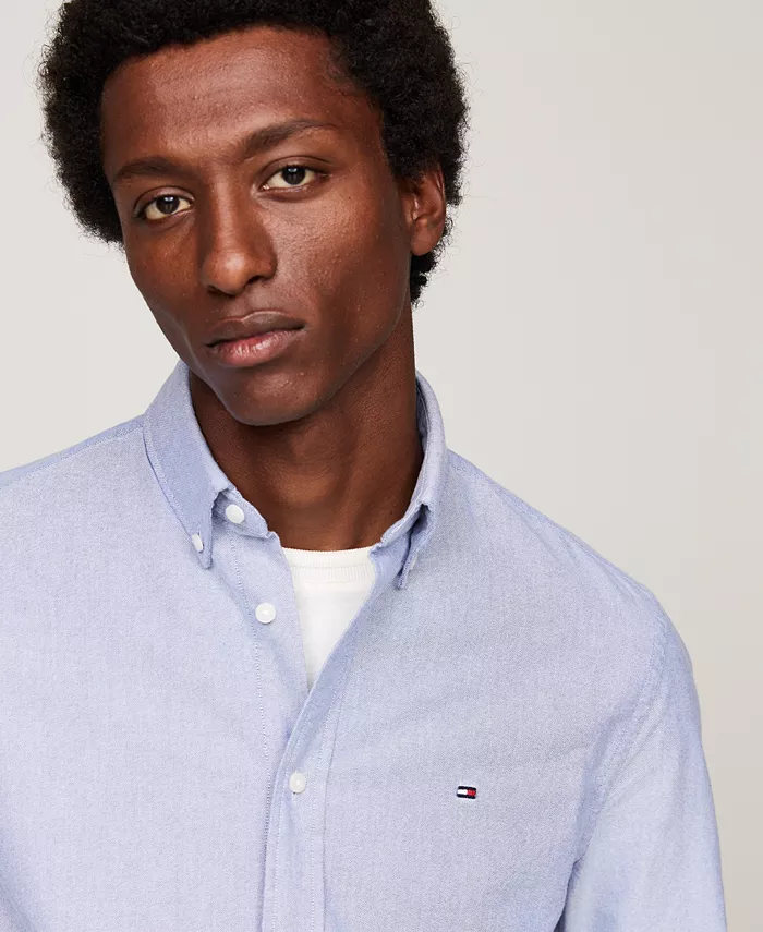 Мужская классическая рубашка Oxford Heritage Tommy Hilfiger, синий — фото 3
