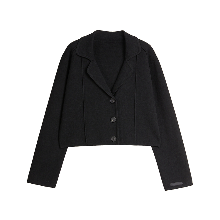 

ELLE Трикотажный женский пиджак с воротником-стойкой, черный