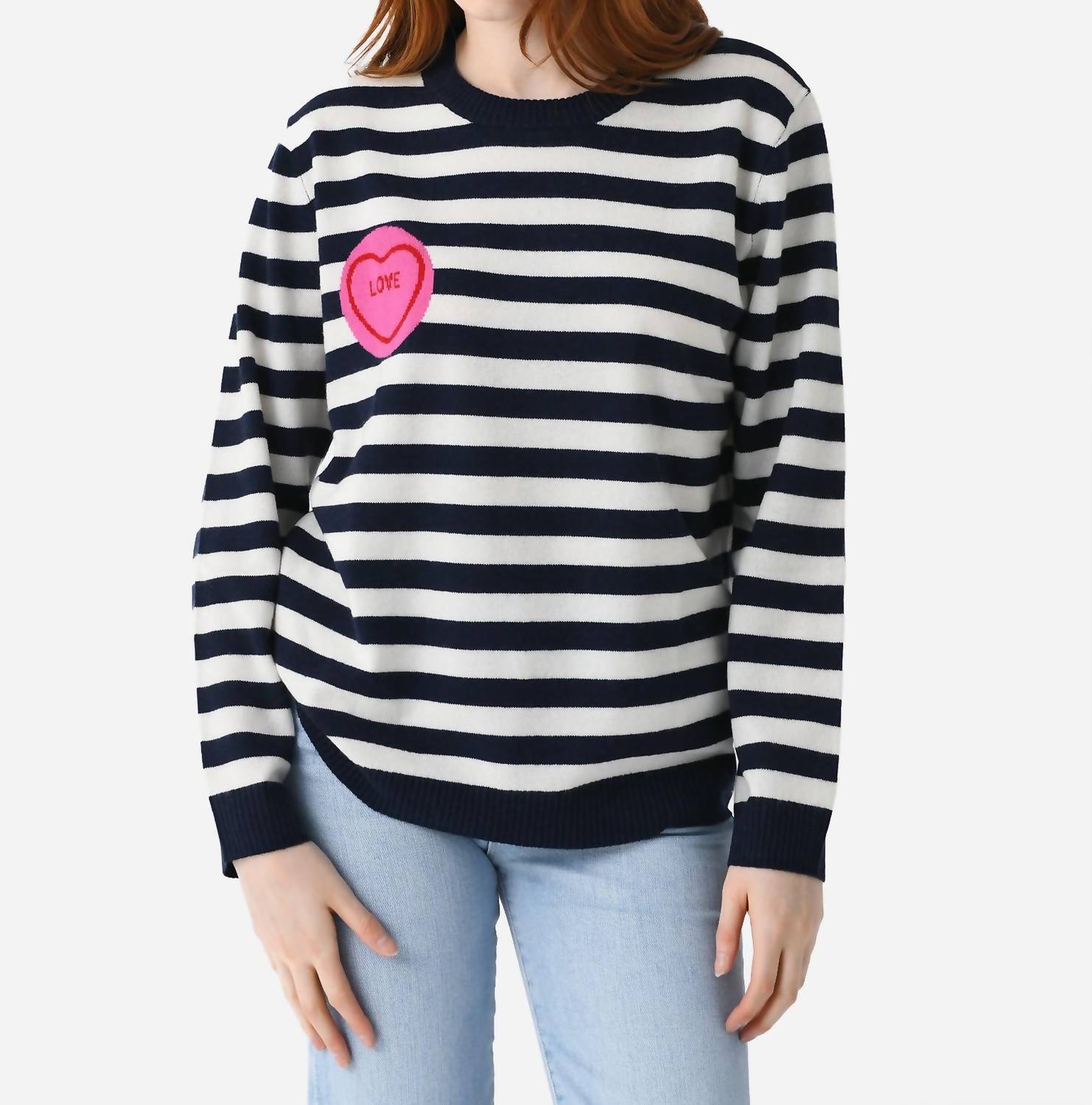 

Свитер Stripe Love Crew в ярко-белом цвете Honeysuckle Jumper1234