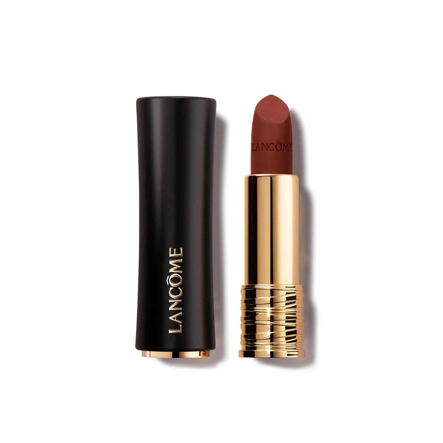 Матовая помада Lancôme L'Absolu Rouge Drama, ультраматовое покрытие, 8-часовое покрытие, керамиды, гиалуроновая кислота, экстракт розы для увлажнения и комфорта, стойкая к размазыванию., 206 Ecstatic Caramel