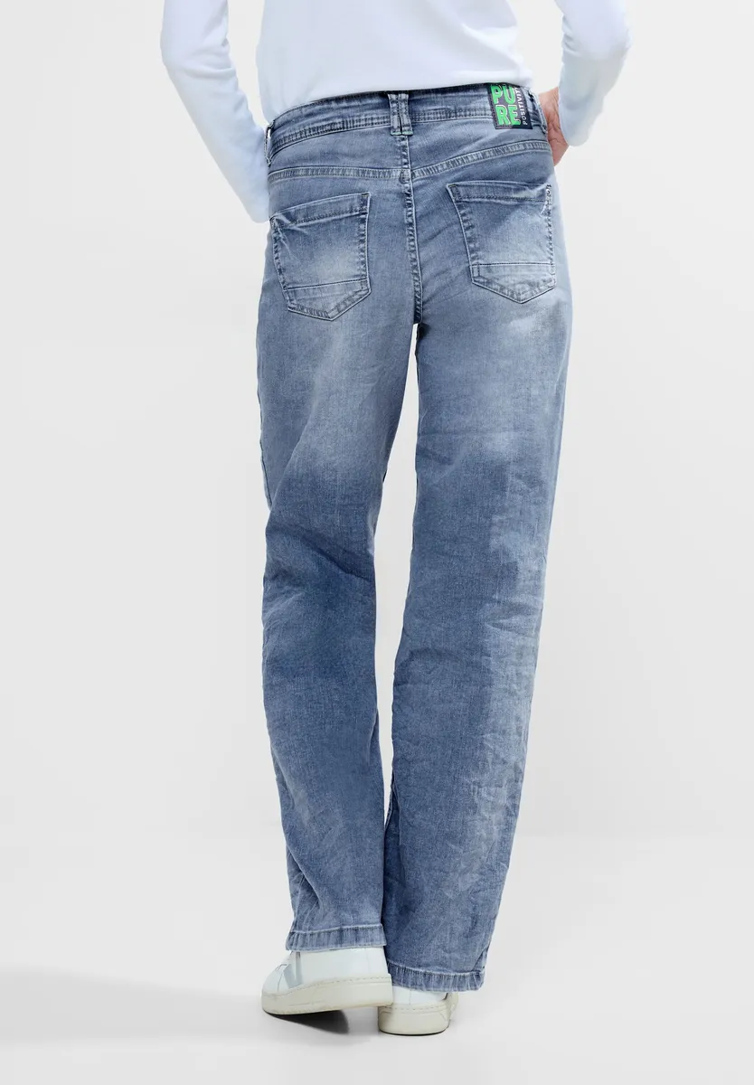

Прямые джинсы Cecil, завышенная талия, цвет Light Blue Used Wash
