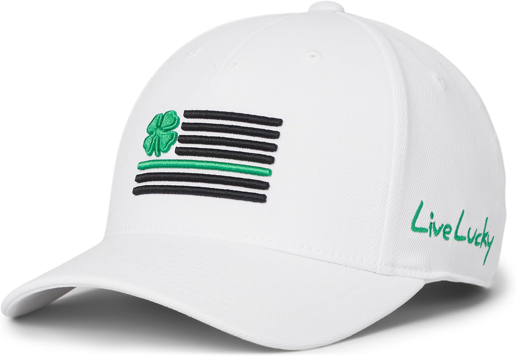 

Бейсболка Black Clover Clover Nation 26 Adjustable Hat, цвет White Hat/Black/Kelly Green Clover Nation Flag