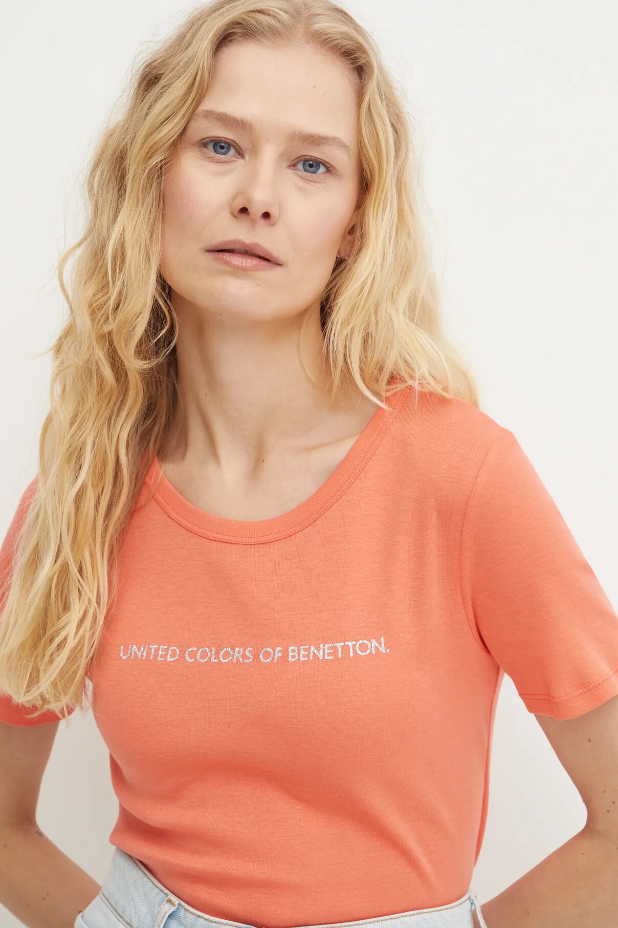 

Футболка из хлопка United Colors Of Benetton, оранжевый