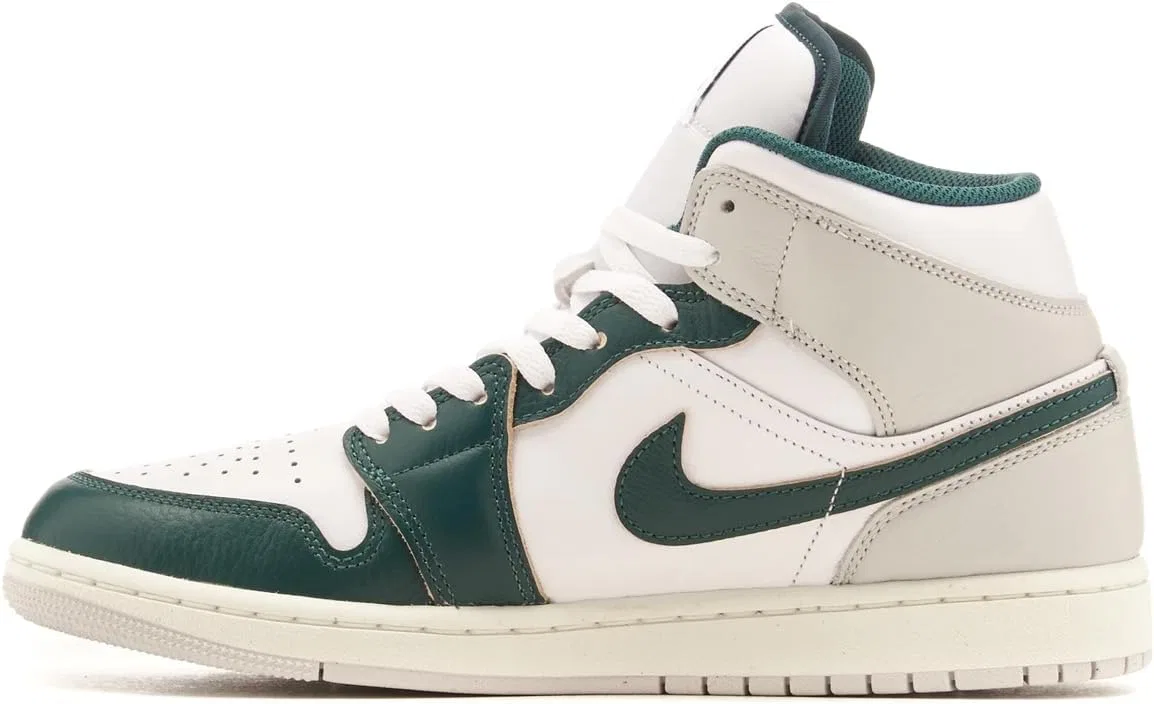 Мужские кроссовки Nike Air Jordan 1 Mid Se, White/Sail/Neutral Grey/Oxidized Green — фото 3