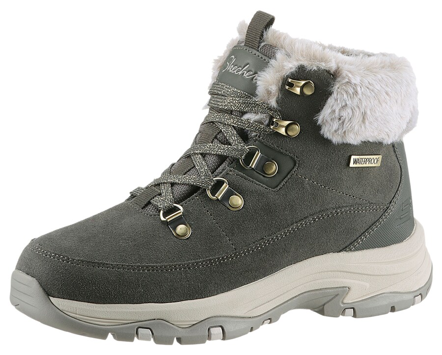 Ботильоны на шнуровке SKECHERS Trego - Snow Worries, оливковый