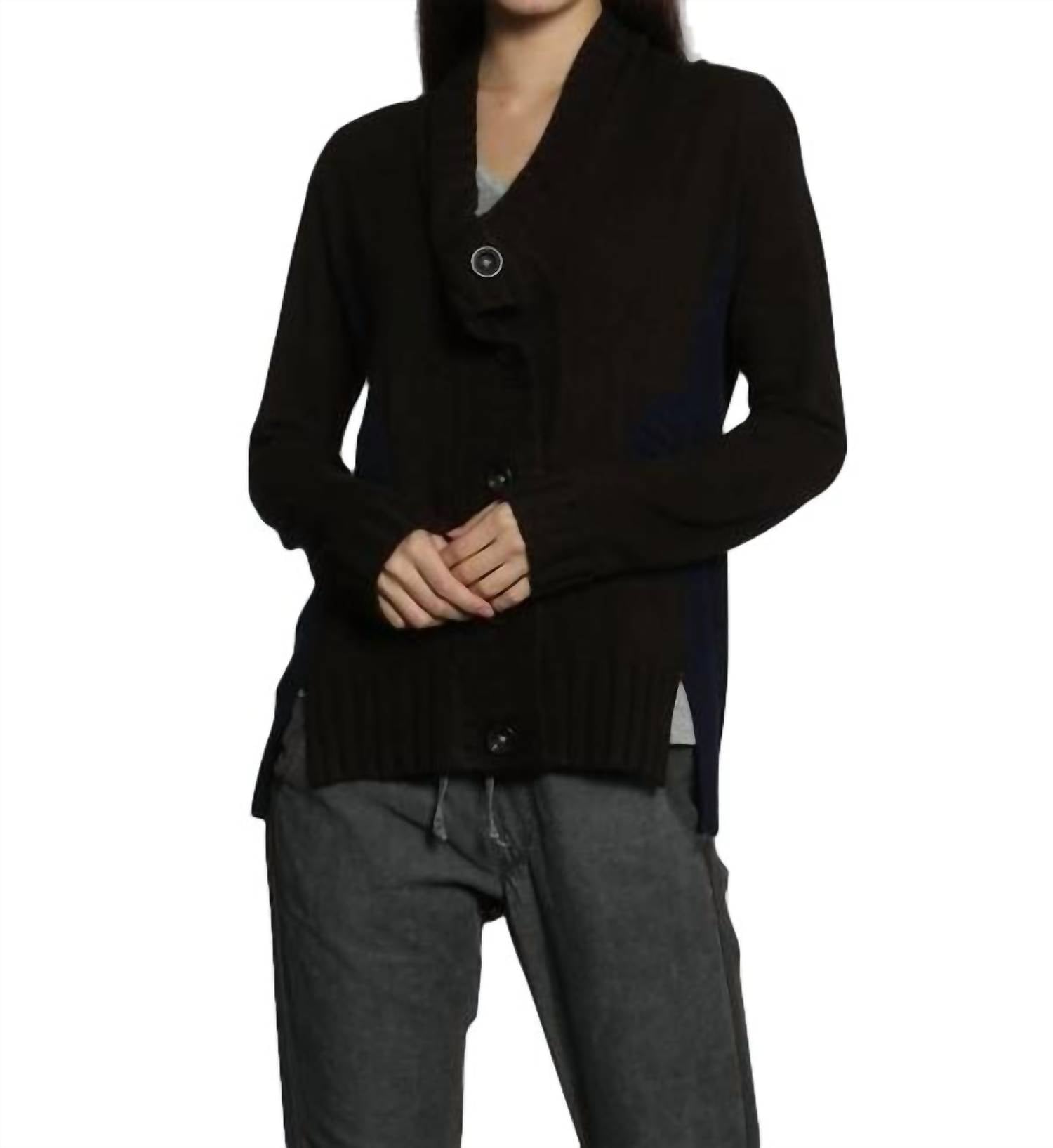 

Кардиган Willow Button в коричневом/темно-синем цвете LABEL+thread