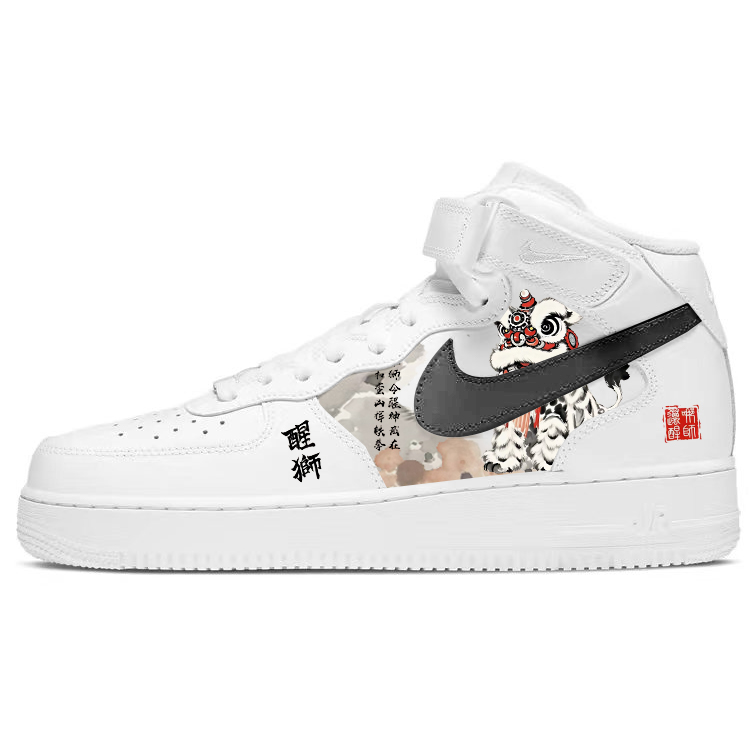 

Nike Кроссовки Air Force 1 для скейтбординга, легкие, износостойкие, противоскользящие, среднего размера, чисто белые, мужские