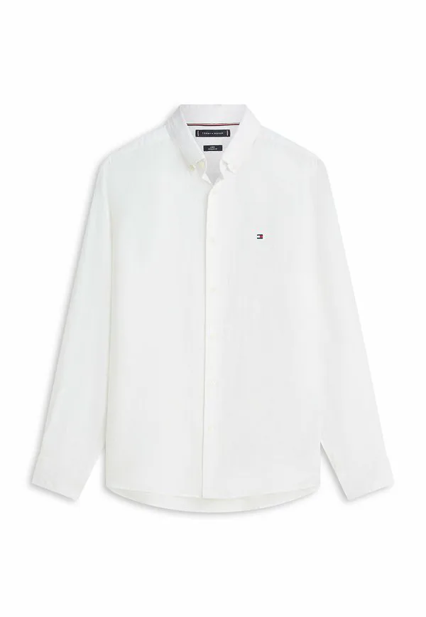 Рубашка прямого кроя из чистого выстиранного материала. Tommy Hilfiger, White — фото 4