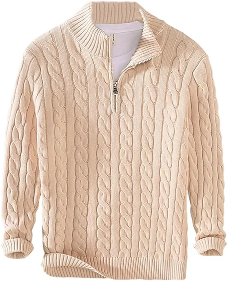 

Мужской свитер с молнией и небольшим воротником