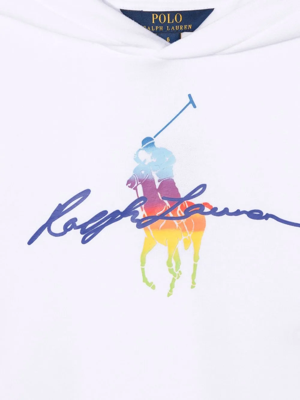 Укороченное худи Polo Pony POLO RALPH LAUREN KIDS, белый — фото 3