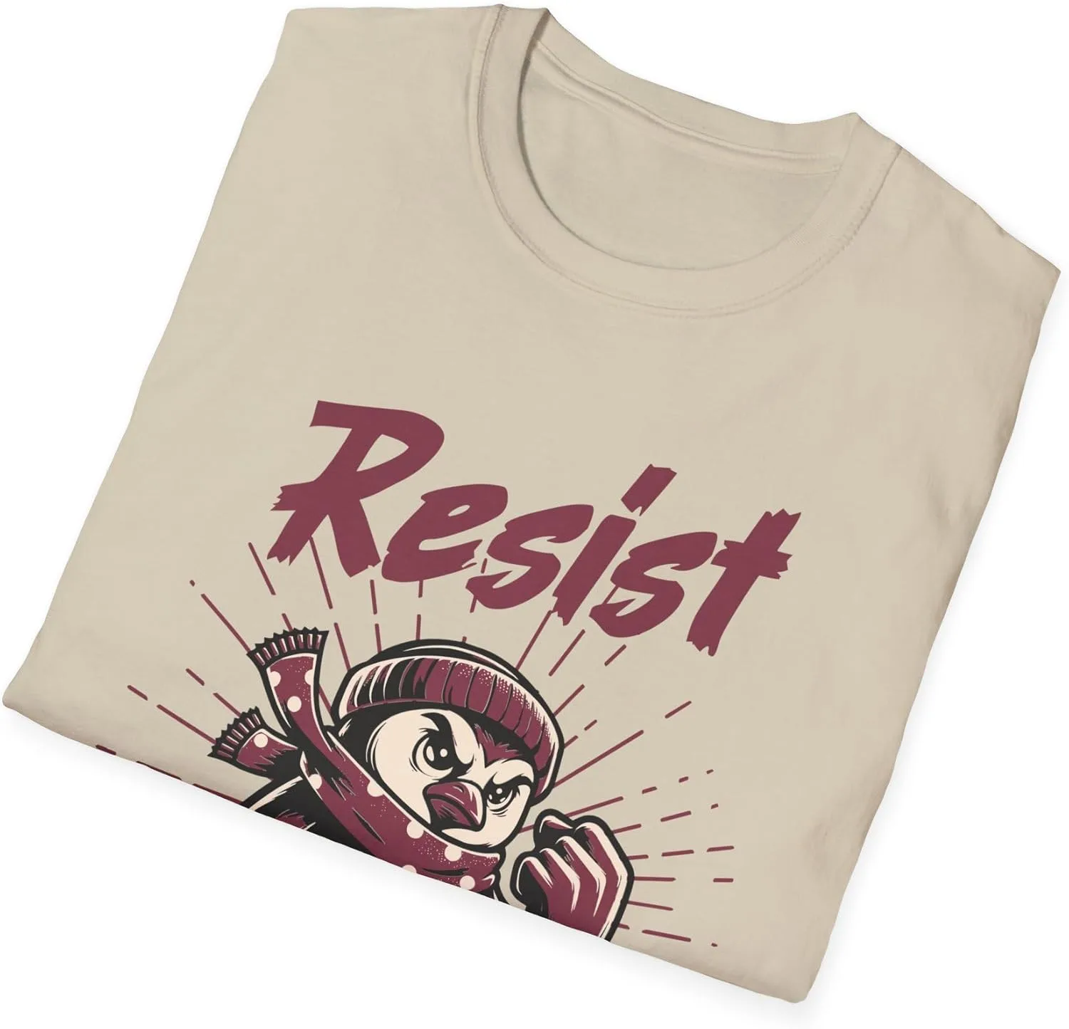 Футболка Resist Penguin Protest — забавная антитарифная политическая футболка для активистов и любителей животных — фото 4