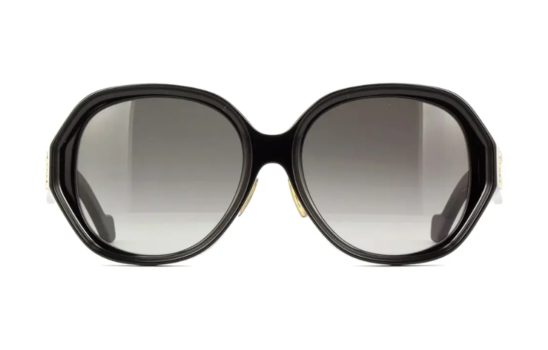 LOEWE Солнцезащитные очки асимметричной формы женские черные, Black — фото 4