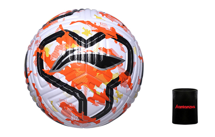 

LINING Размер 5 футбольный мяч TPU бесшовный термосварной унисекс белый оранжевый