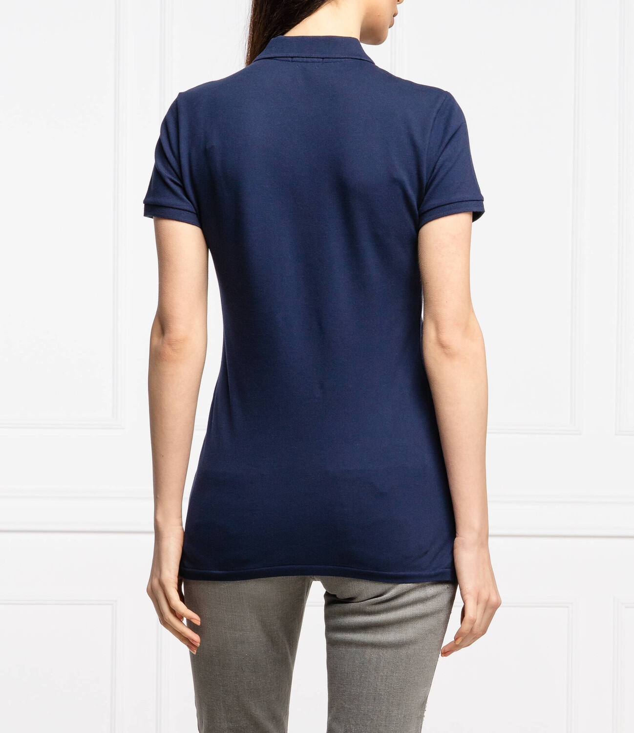Поло POLO RALPH LAUREN julie slim fit pique, темно-синий — фото 4