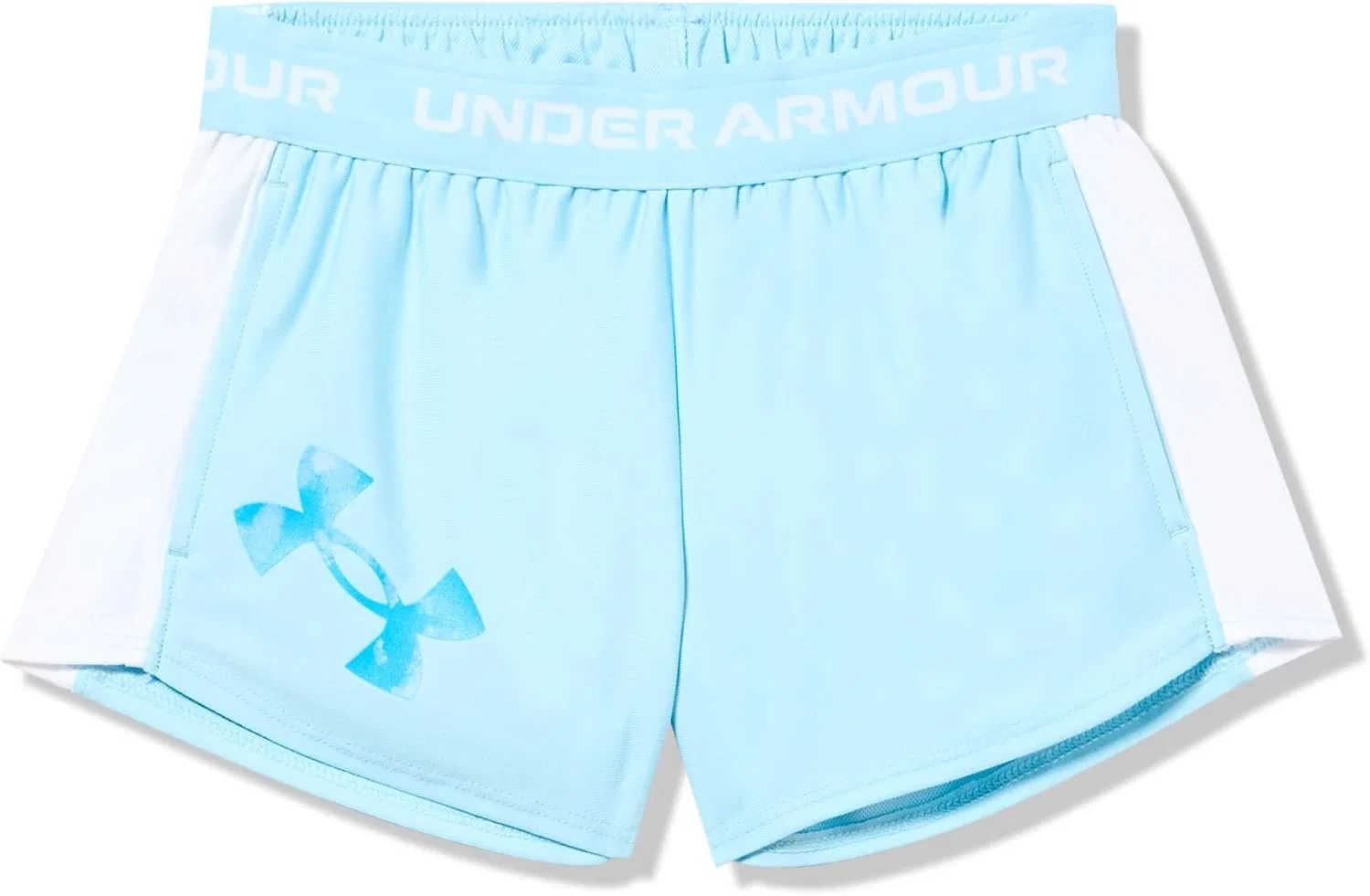 Детские шорты Under Armour Tech Play Up Logo Shorts (для девочек постарше), Stream/Blue Topaz