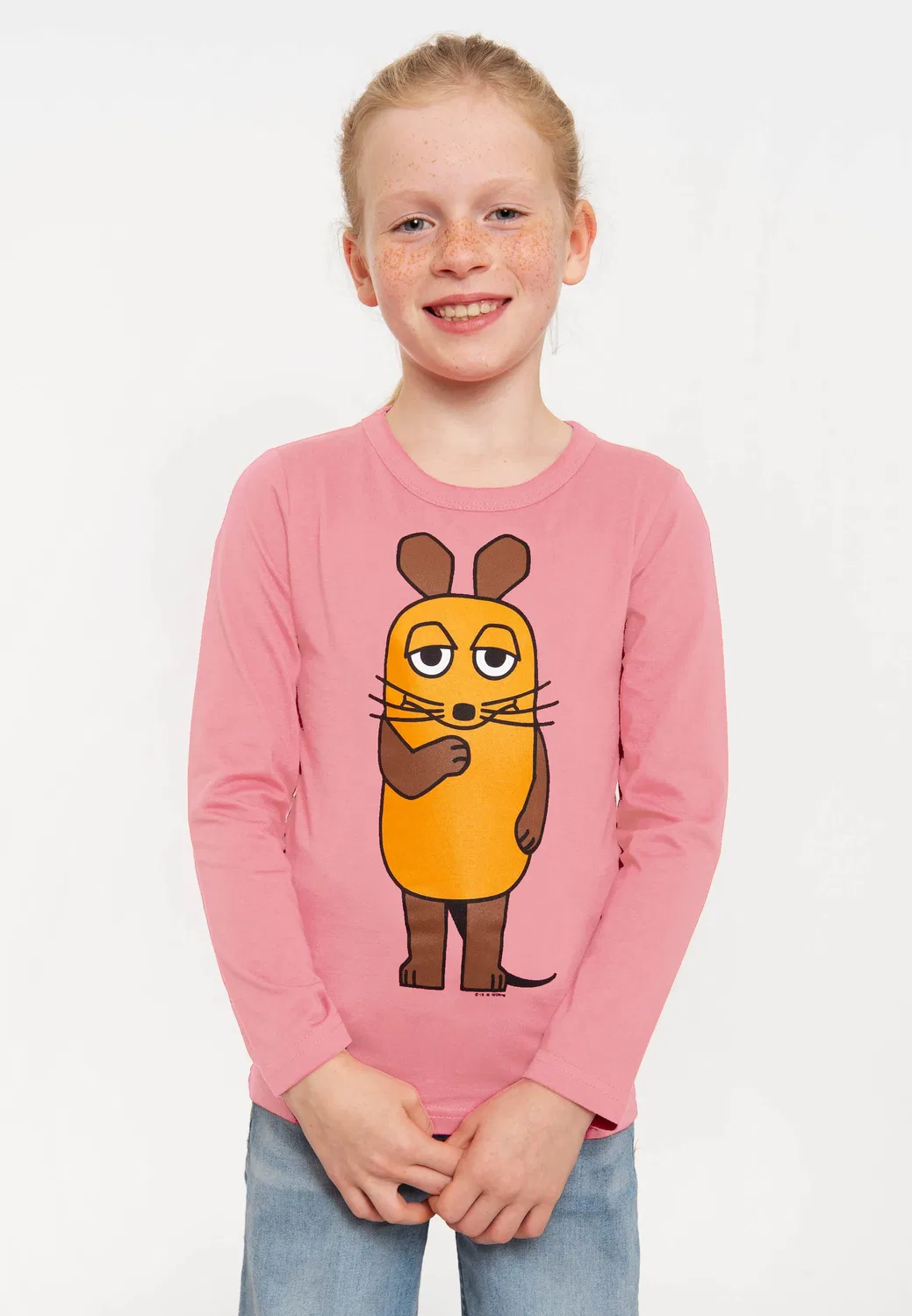 Лонгслив с принтом Die Maus, Logoshirt, светло-розовый