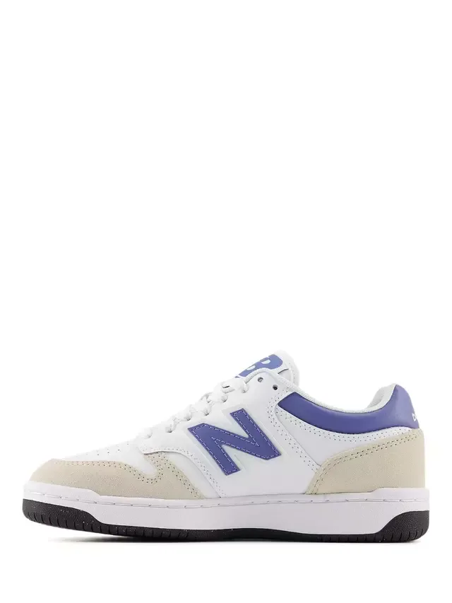 Детские кроссовки на шнуровке 480, бело-голубые New Balance — фото 3