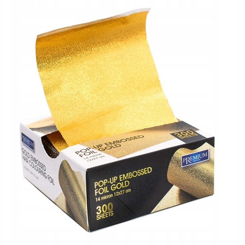 

XANITALIA PREMIUM Алюминиевая фольга для парикмахерских в полосках POP-UP GOLD - 300 шт Inna