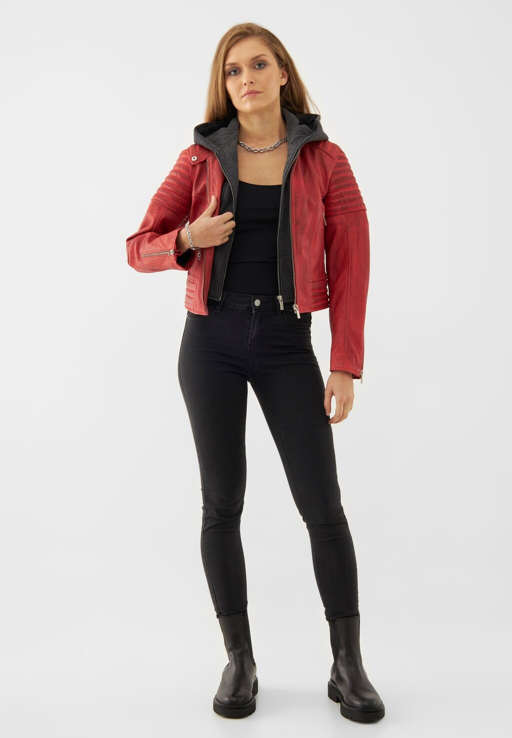 

Кожаная куртка ROBYN BIKER Bolongaro Trevor, красный