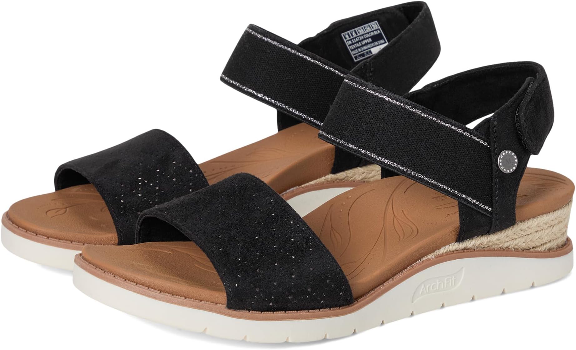 Сандалии BOBS from SKECHERS Martha Stewart Arch Fit Beach Kiss-Beyond Chic, черный