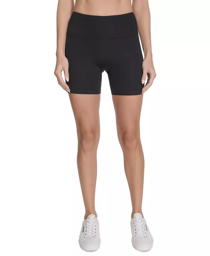 

Женские велосипедные шорты с высокой талией и логотипом Outline Calvin Klein, черный