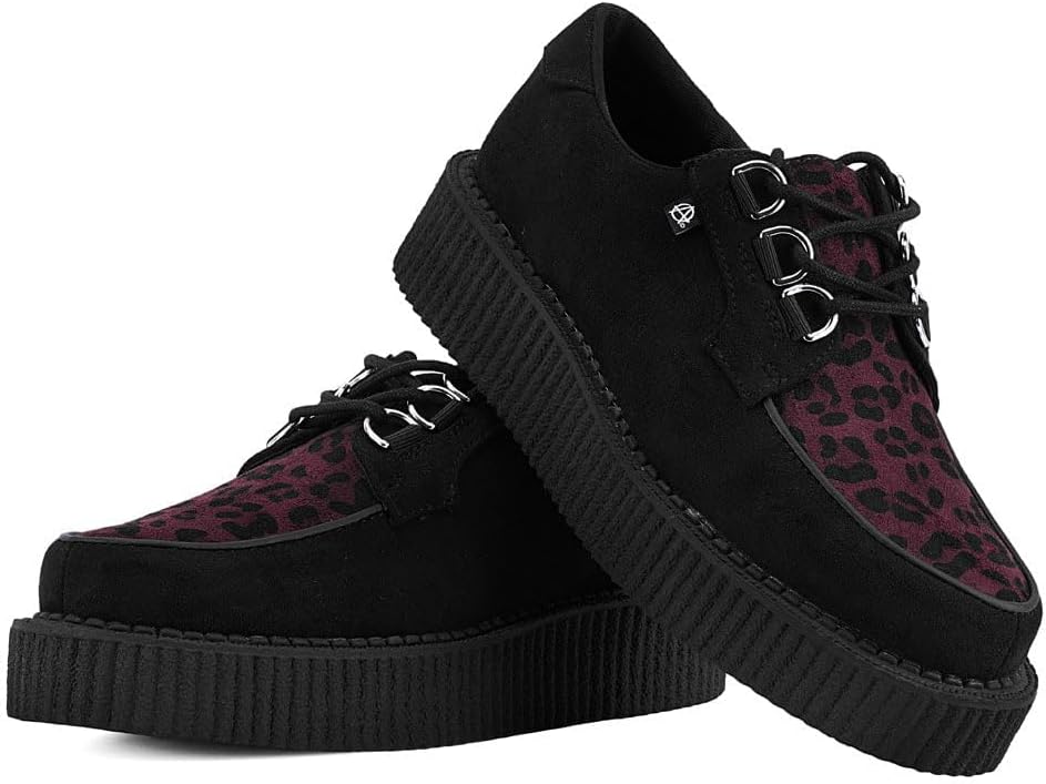 Кроссовки T.U.K. Faux Suede Creeper для женщин и мужчин, 3-шнуровые туфли с переплетением, Классический круглый носок и подошва, Комфорт для повседневной носки, бордовый — фото 2