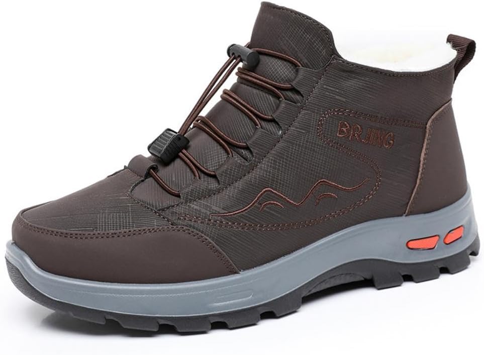 

Мужские и женские зимние теплые снежные ботинки Asifn, ботинки на каждый день без шнуровки с водонепроницаемой подошвой, флисовой подкладкой и мягкой подошвой для прогулок на улице, Coffee