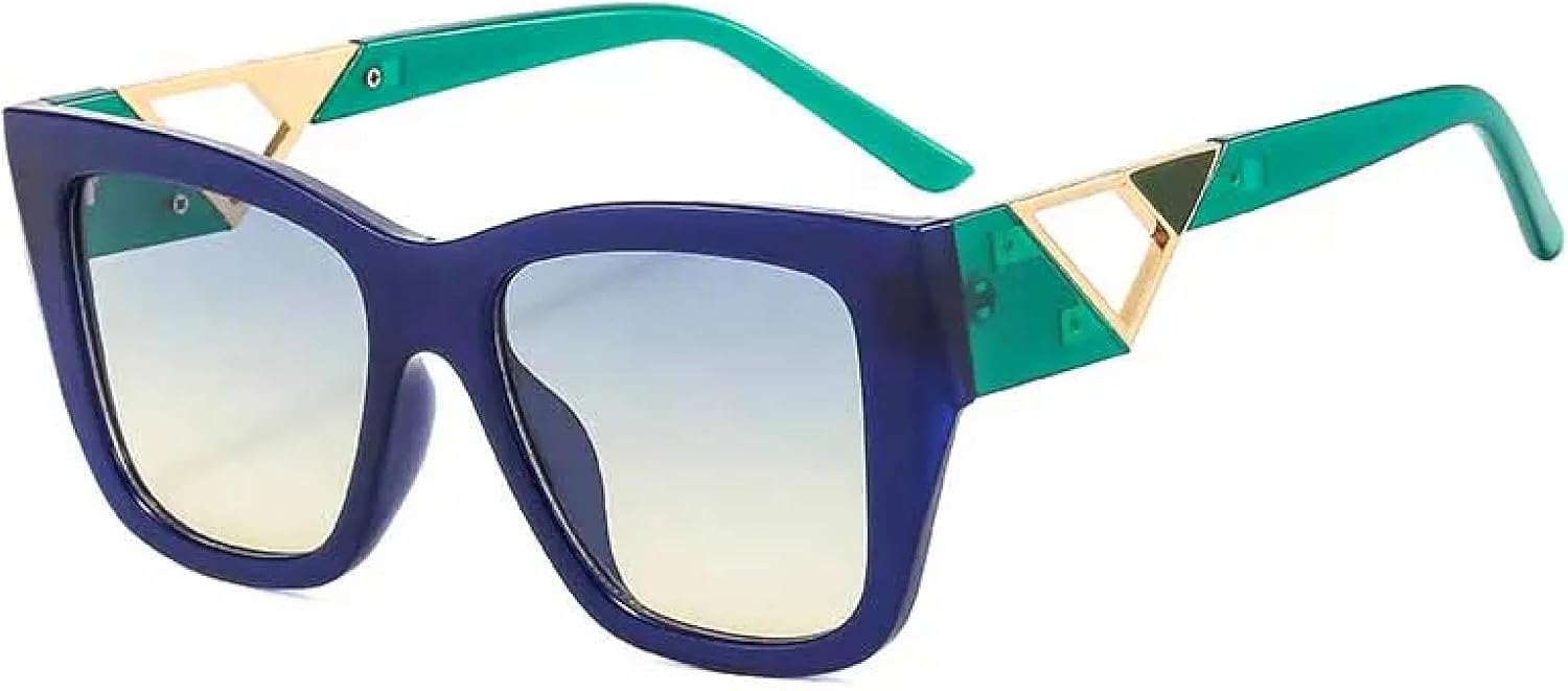 

Винтажные роскошные солнцезащитные очки для женщин, модные, стильные, для путешествий, отдыха на природе, уличные, с застежкой-молнией UV400 TKKTLLT, Green Green Yellow