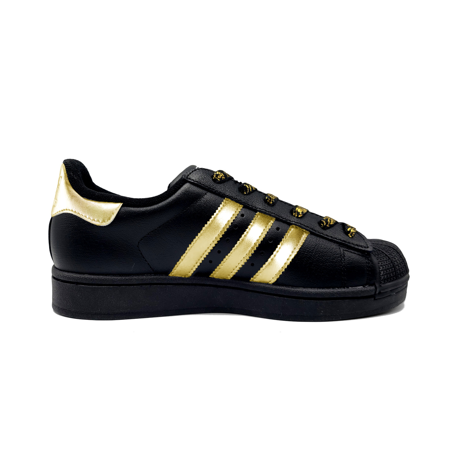 Adidas Originals Superstar 2 Slip Resistant Abrasion Resistant низкие детские кроссовки для скейтбординга Gold для подростков — фото 3
