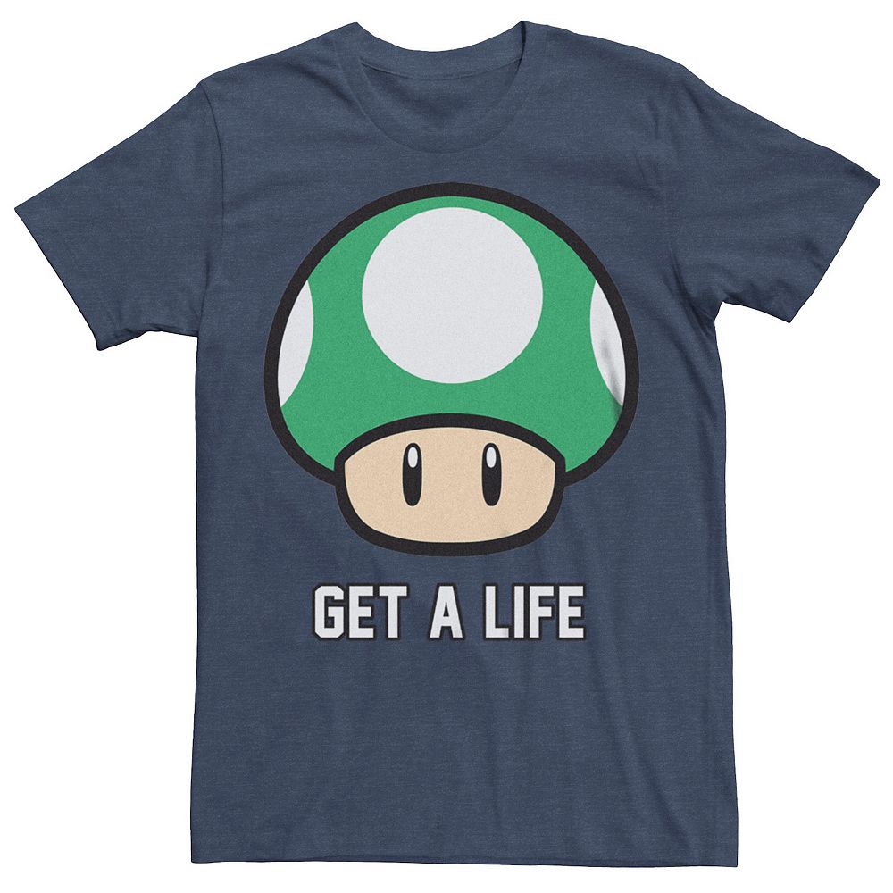 

Мужская футболка Super Mario Bros 1-UP с рисунком гриба Get a Life Licensed Character, цвет Navy Heather