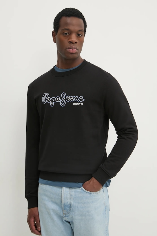 

Хлопковая толстовка DORIAN CREW Pepe Jeans, черный
