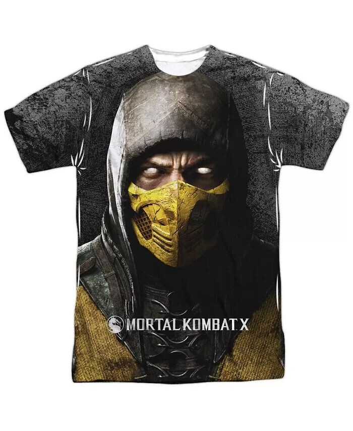 

Мужская футболка Finish Him с коротким рукавом для взрослых из полиэстера Mortal Kombat X, белый
