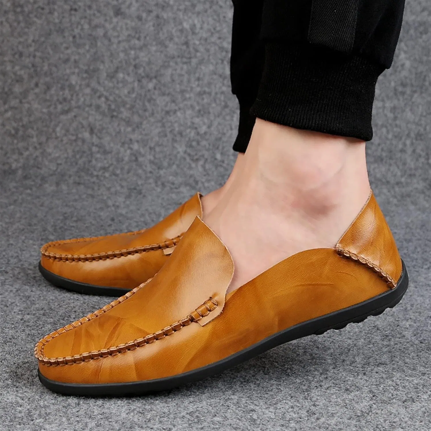 Лоферы мужские Anti-Slip Lightweight Driving, Желтовато-коричневый — фото 2