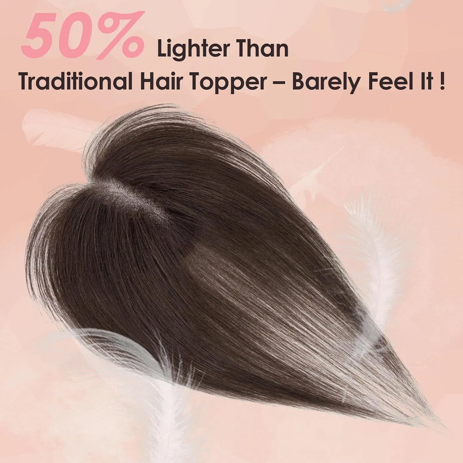 Накладка для волос «Topper Hair» с челкой от S-noilite S-Noilite, #2 Dark Brown (Side Pony) — фото 4