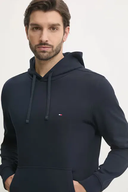 Толстовка с капюшоном хлопковая Tommy Hilfiger, синий — фото 4