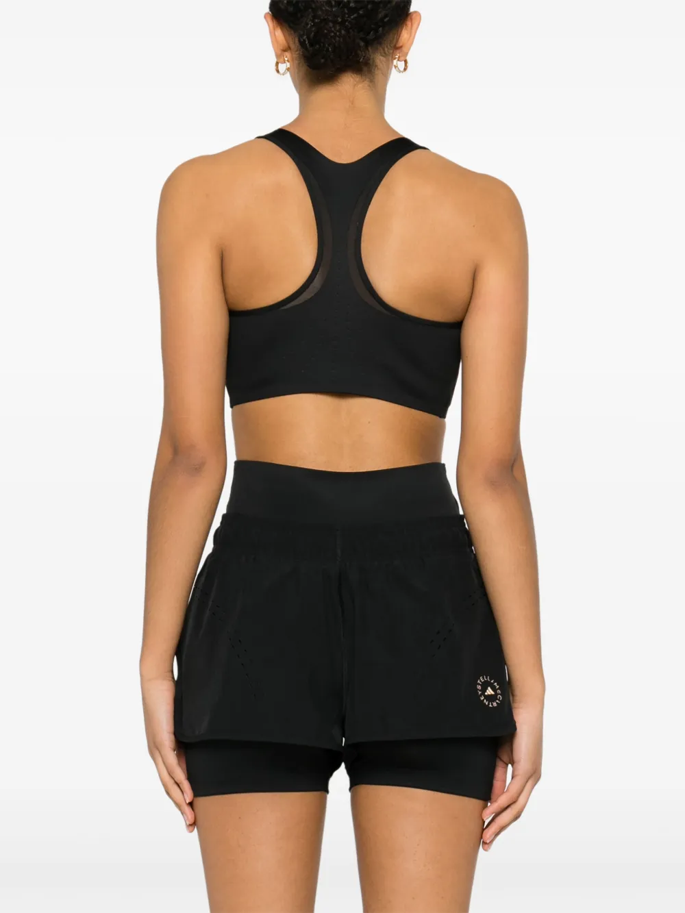 Спортивный бюстгальтер с логотипом Adidas by Stella McCartney, черный — фото 4