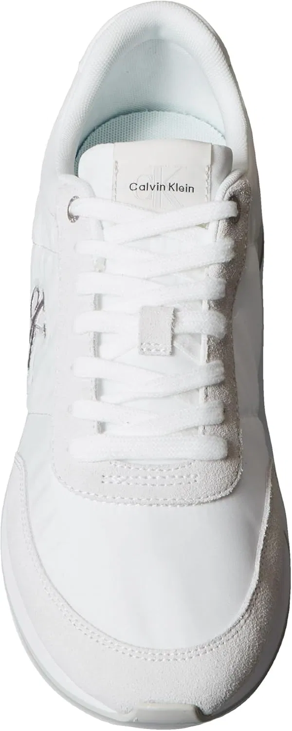 Мужские кроссовки Calvin Klein Retro Runner ESS Mix Mat Ym0ym01361 Low Top Calvin Klein Jeans, White Triple Bright White — фото 4
