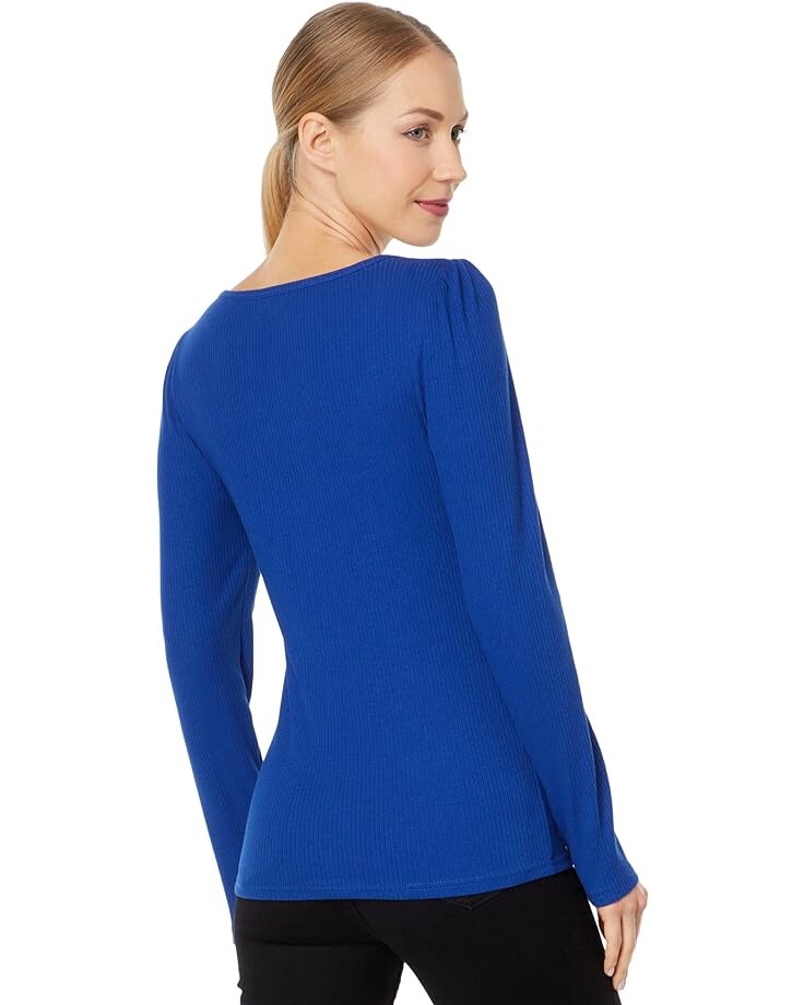 

Топ U.S. POLO ASSN. Long Sleeve Square Neck Rib Top, цвет Sodalite Blue