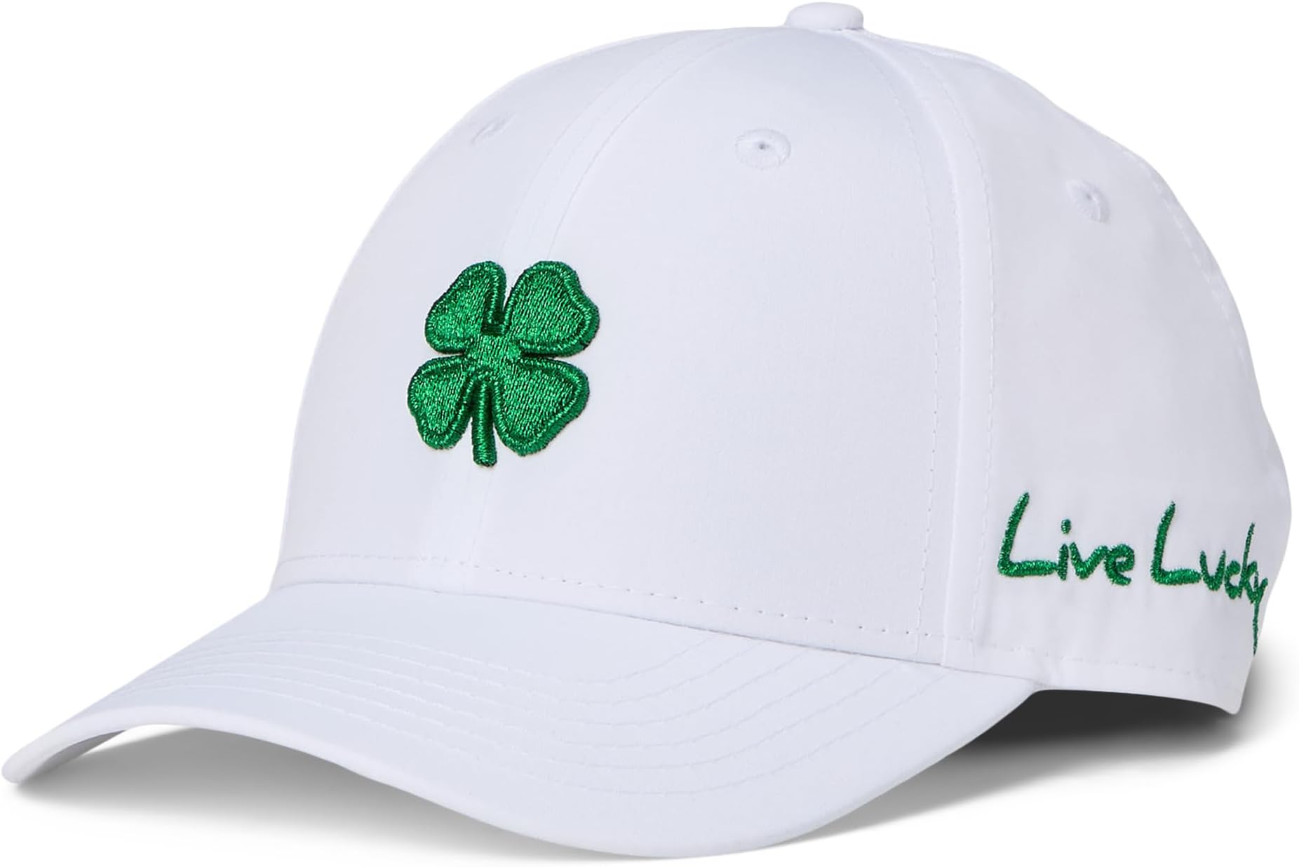 

Бейсболка Black Clover Hollywood 24 Adjustable Hat, цвет White Hat/3d Green Metallic Clover