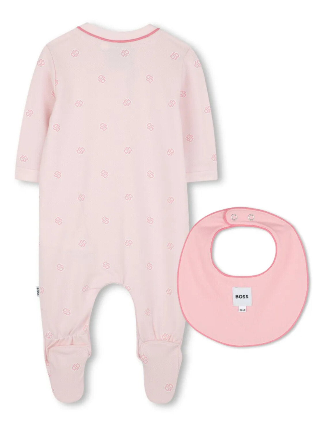 BOSS Kidswear комплект из пижамы и нагрудника с логотипом, розовый — фото 2