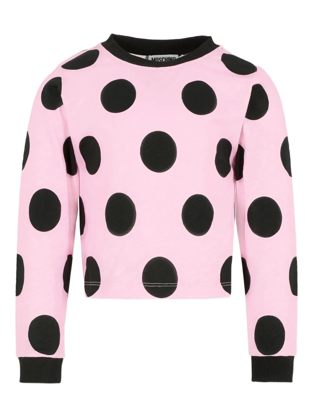 

Топ в горох с длинными рукавами Moschino Kids, розовый